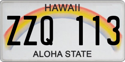 HI license plate ZZQ113