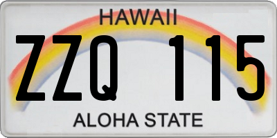 HI license plate ZZQ115