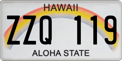 HI license plate ZZQ119