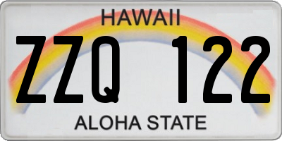 HI license plate ZZQ122