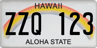 HI license plate ZZQ123