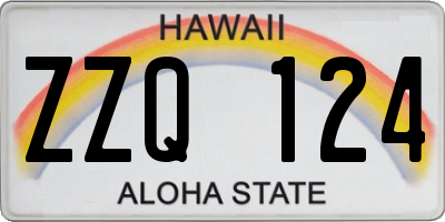 HI license plate ZZQ124