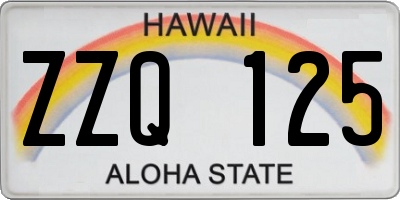 HI license plate ZZQ125