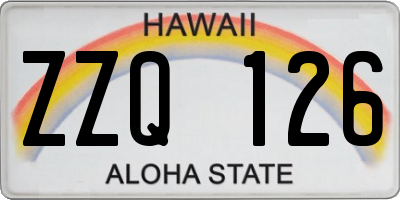 HI license plate ZZQ126