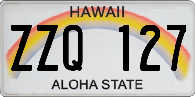 HI license plate ZZQ127