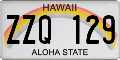 HI license plate ZZQ129