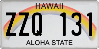 HI license plate ZZQ131