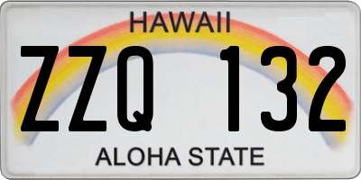 HI license plate ZZQ132