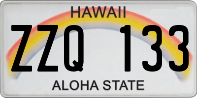 HI license plate ZZQ133