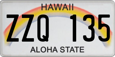 HI license plate ZZQ135