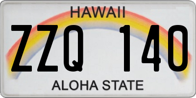 HI license plate ZZQ140