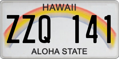 HI license plate ZZQ141