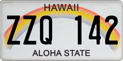 HI license plate ZZQ142