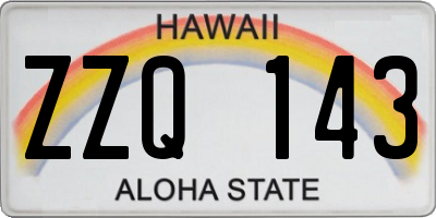 HI license plate ZZQ143