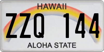 HI license plate ZZQ144