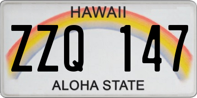 HI license plate ZZQ147