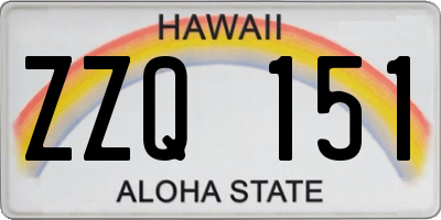 HI license plate ZZQ151