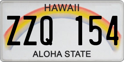 HI license plate ZZQ154