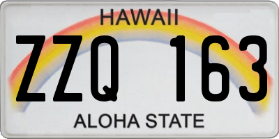 HI license plate ZZQ163