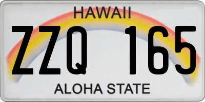 HI license plate ZZQ165