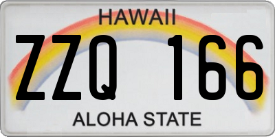 HI license plate ZZQ166