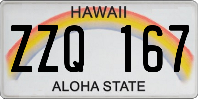 HI license plate ZZQ167