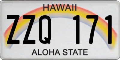 HI license plate ZZQ171