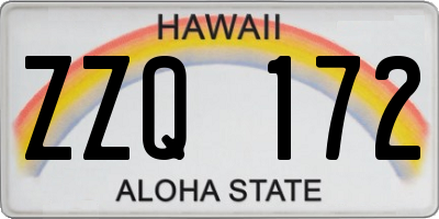 HI license plate ZZQ172