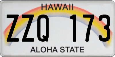 HI license plate ZZQ173