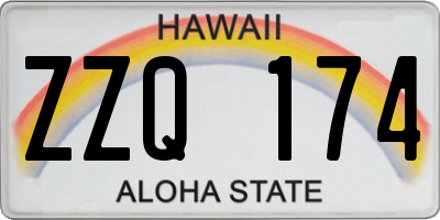 HI license plate ZZQ174