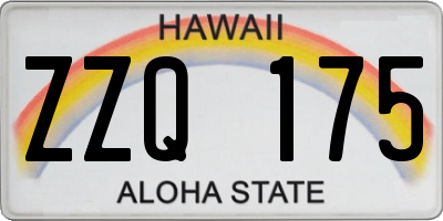 HI license plate ZZQ175