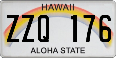 HI license plate ZZQ176