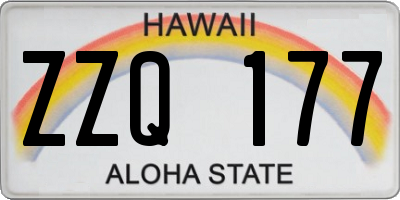 HI license plate ZZQ177