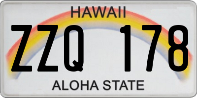 HI license plate ZZQ178