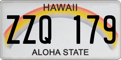 HI license plate ZZQ179