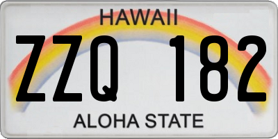 HI license plate ZZQ182