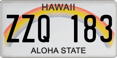 HI license plate ZZQ183