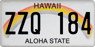 HI license plate ZZQ184