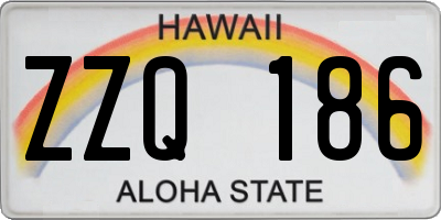 HI license plate ZZQ186