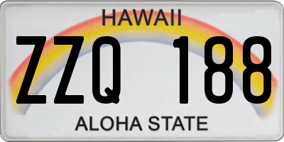 HI license plate ZZQ188