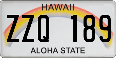 HI license plate ZZQ189