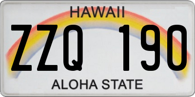 HI license plate ZZQ190