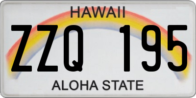 HI license plate ZZQ195