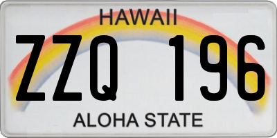 HI license plate ZZQ196