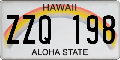 HI license plate ZZQ198