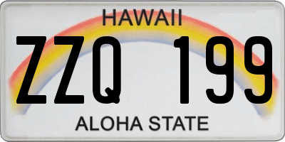 HI license plate ZZQ199