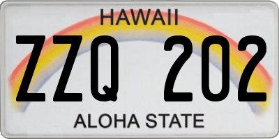 HI license plate ZZQ202