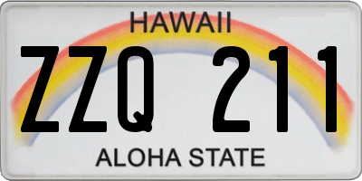 HI license plate ZZQ211