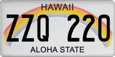 HI license plate ZZQ220