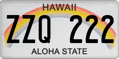 HI license plate ZZQ222